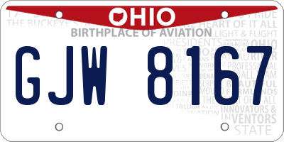 OH license plate GJW8167