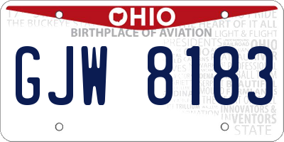 OH license plate GJW8183