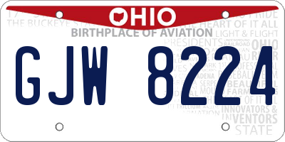 OH license plate GJW8224