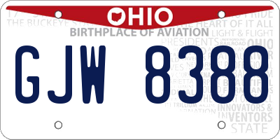 OH license plate GJW8388