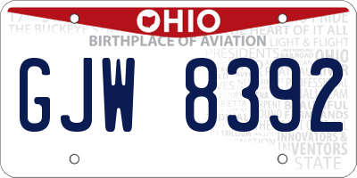 OH license plate GJW8392