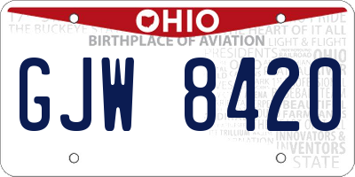 OH license plate GJW8420