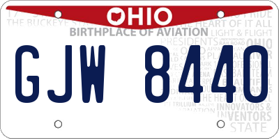 OH license plate GJW8440