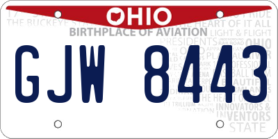 OH license plate GJW8443