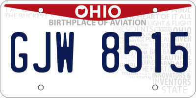 OH license plate GJW8515