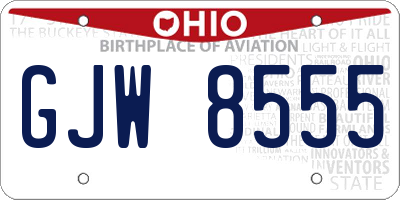 OH license plate GJW8555