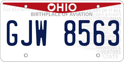 OH license plate GJW8563