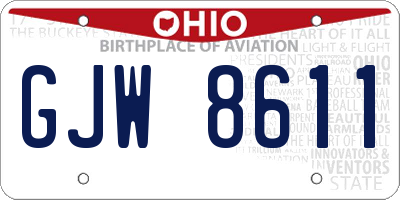 OH license plate GJW8611