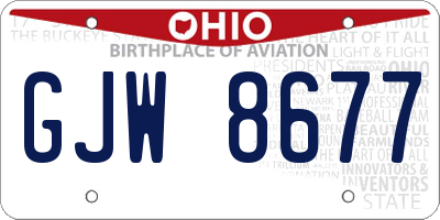 OH license plate GJW8677
