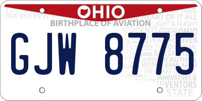 OH license plate GJW8775