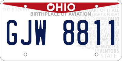 OH license plate GJW8811