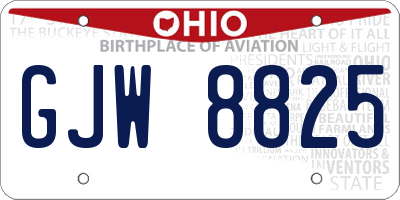 OH license plate GJW8825