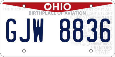 OH license plate GJW8836