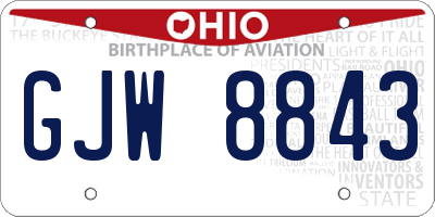 OH license plate GJW8843