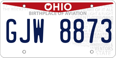 OH license plate GJW8873