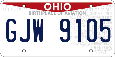OH license plate GJW9105
