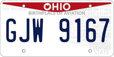 OH license plate GJW9167