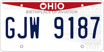 OH license plate GJW9187