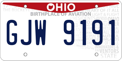 OH license plate GJW9191