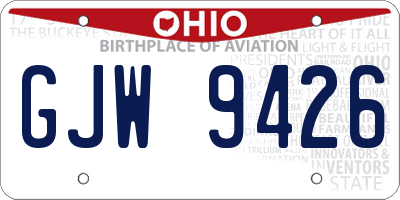 OH license plate GJW9426