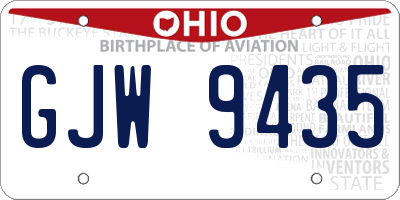 OH license plate GJW9435