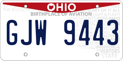 OH license plate GJW9443