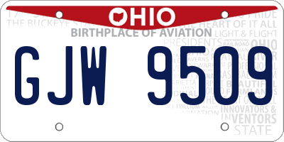 OH license plate GJW9509