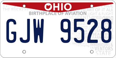 OH license plate GJW9528