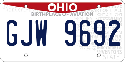 OH license plate GJW9692