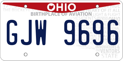 OH license plate GJW9696