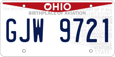 OH license plate GJW9721