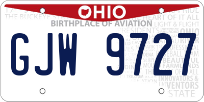 OH license plate GJW9727