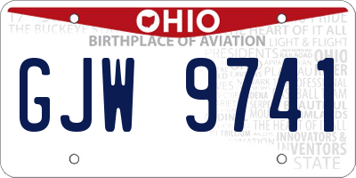 OH license plate GJW9741
