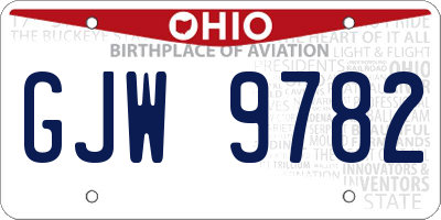 OH license plate GJW9782