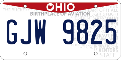 OH license plate GJW9825