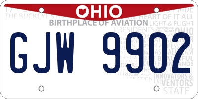 OH license plate GJW9902