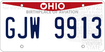 OH license plate GJW9913