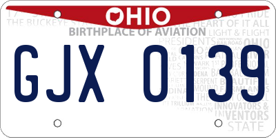 OH license plate GJX0139