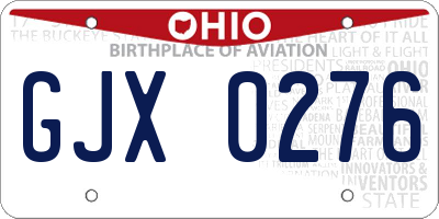 OH license plate GJX0276