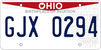 OH license plate GJX0294