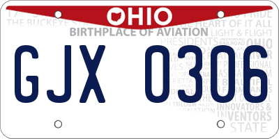 OH license plate GJX0306