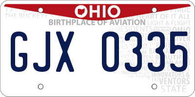 OH license plate GJX0335