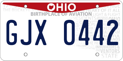 OH license plate GJX0442