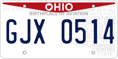 OH license plate GJX0514