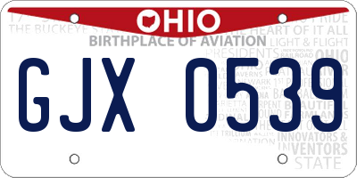 OH license plate GJX0539