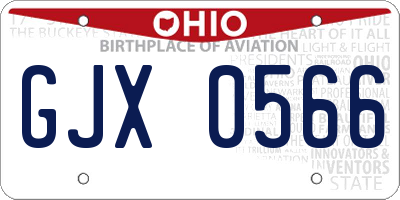 OH license plate GJX0566