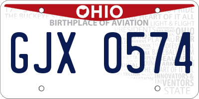 OH license plate GJX0574