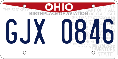OH license plate GJX0846