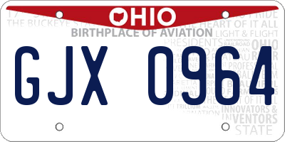 OH license plate GJX0964