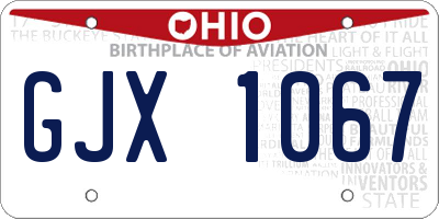 OH license plate GJX1067